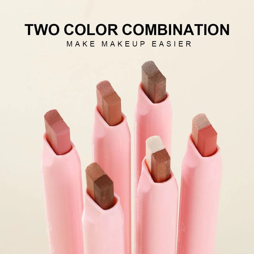 Dragon Ranee 2 Color Eyeshadow Stick - Dual Shade Makeup Pen Double Color Shimmer Matte Eye Shadow Cosmetics For Women Beauty Smooth Blend - Shade 1