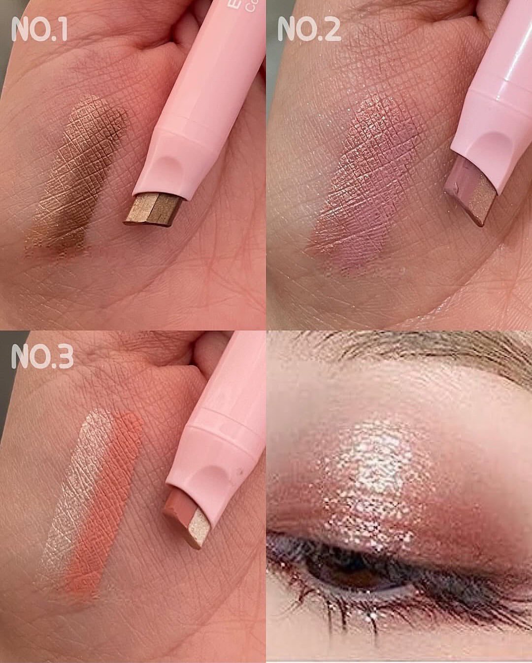 Dragon Ranee 2 Color Eyeshadow Stick - Dual Shade Makeup Pen Double Color Shimmer Matte Eye Shadow Cosmetics For Women Beauty Smooth Blend - Shade 1