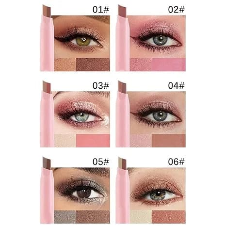 Dragon Ranee 2 Color Eyeshadow Stick - Dual Shade Makeup Pen Double Color Shimmer Matte Eye Shadow Cosmetics For Women Beauty Smooth Blend - Shade 1